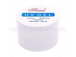 Белый однофазный уф гель - Lina gel white uv 15ml.